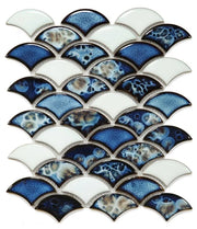 Dragon Scale Ocean 9.75x12 Porcelain Mosaic