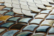Dragon Scale Olive Scale Porcelain Mosaic