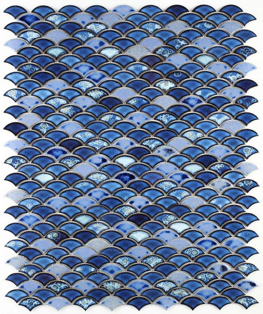Dragon Scale Royal Blue Scale Porcelain Mosaic