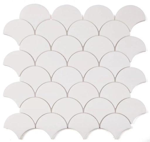 Dragon Scale Thassos Scale Marble Mosaic