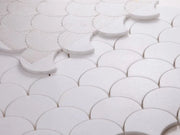 Dragon Scale Thassos Scale Marble Mosaic