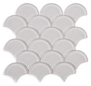 Dragon Scale White Scale Glass Mosaic