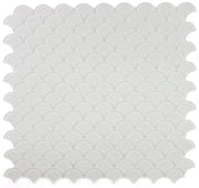 Dragon Scale White Scale Glass Mosaic