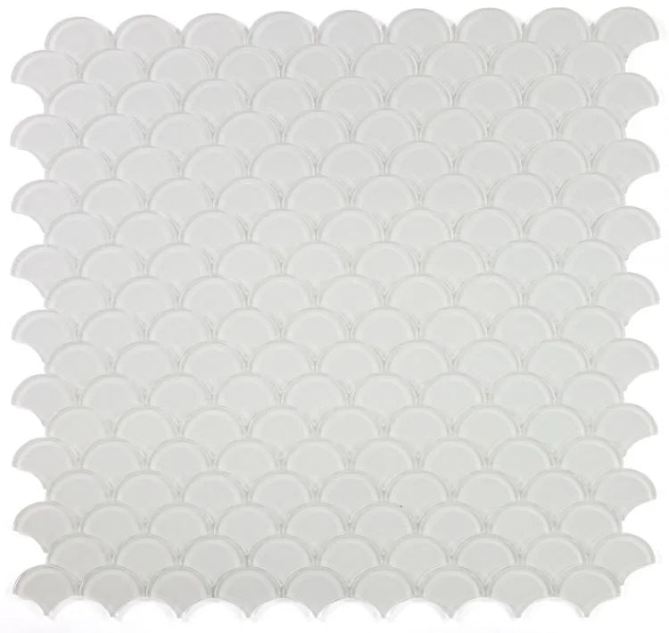 Dragon Scale White Scale Glass Mosaic