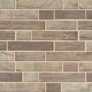 Driftwood Interlocking Pattern Matte 0.24 Inch Recycles Glass Mosaic Tile