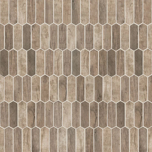 Driftwood Picket Misc. 0.24 Inch Recycles Glass Mosaic Tile