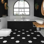 Exa Black 5.9x6.7 Hexagon Ceramic Tile