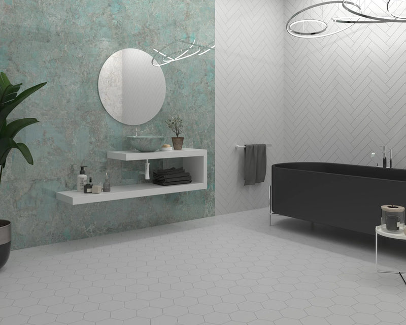 Exa Grey 5.9x6.7 Hexagon Matte Porcelain Tile