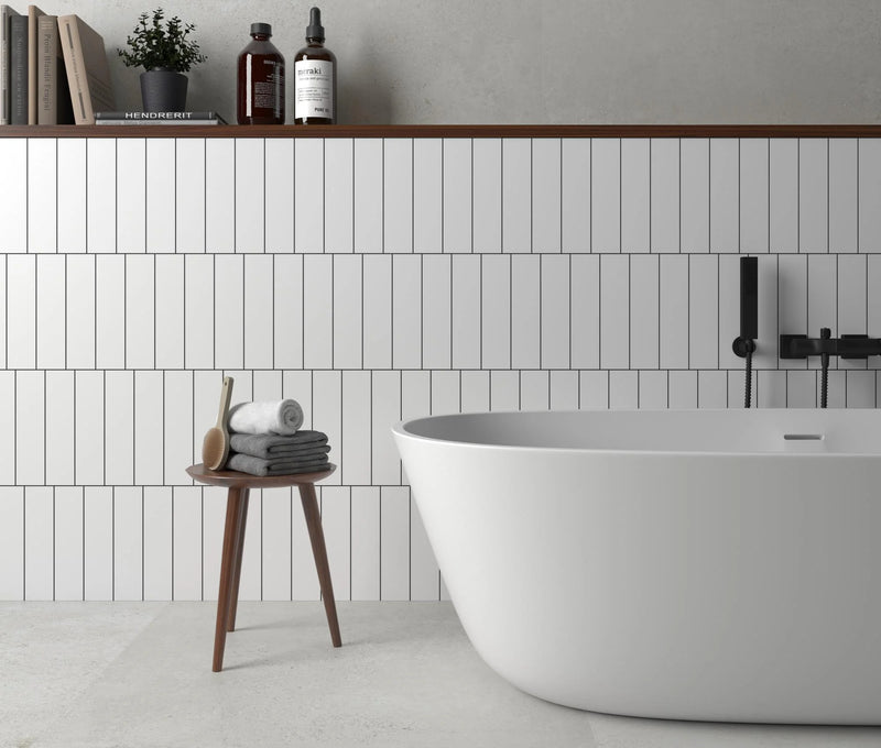 Flat White 3x11.8 Matte Ceramic Tile