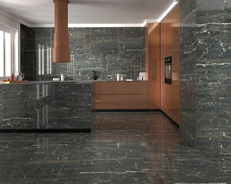 Leonardo Black 35.4x35.4 Porcelain Tile