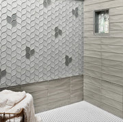 Dunes Denim Leaves Ceramic/Porcelain Mosaic