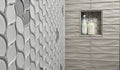 Dunes Denim Leaves Ceramic/Porcelain Mosaic