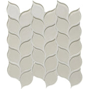 Dunes Ivory Leaves Ceramic/Porcelain Mosaic