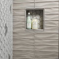 Dunes Glass Series Pewter 3x12 Wave Ceramic/Porcelain Wall Tile