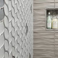 Dunes Pewter Leaves Glass Mosaic