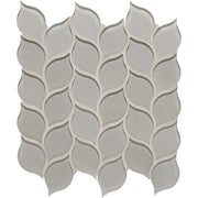 Dunes Pewter Leaves Glass Mosaic
