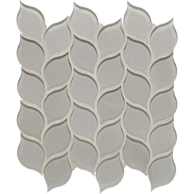 Dunes Pewter Leaves Glass Mosaic