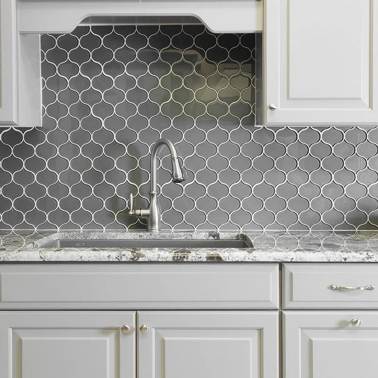 Dunes Platinum Arabesque Ceramic/Porcelain Mosaic