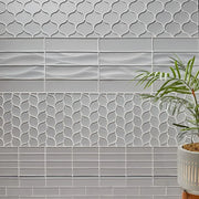 Dunes Denim Arabesque Wall Ceramic/Porcelain Mosaic
