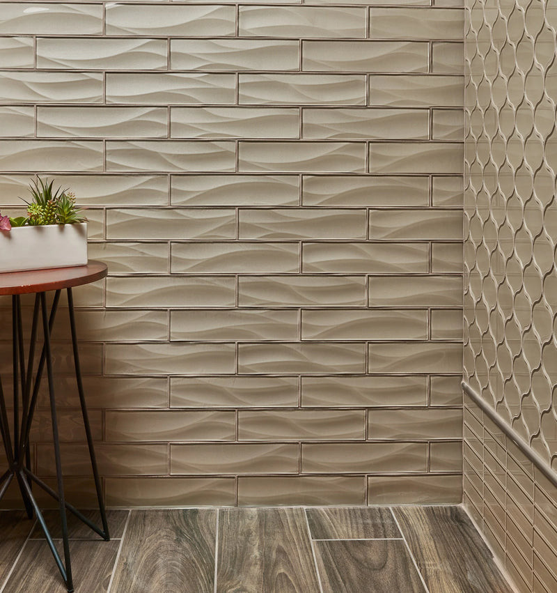 Dunes Sand 3x12 Wave Porcelain Wall Tile