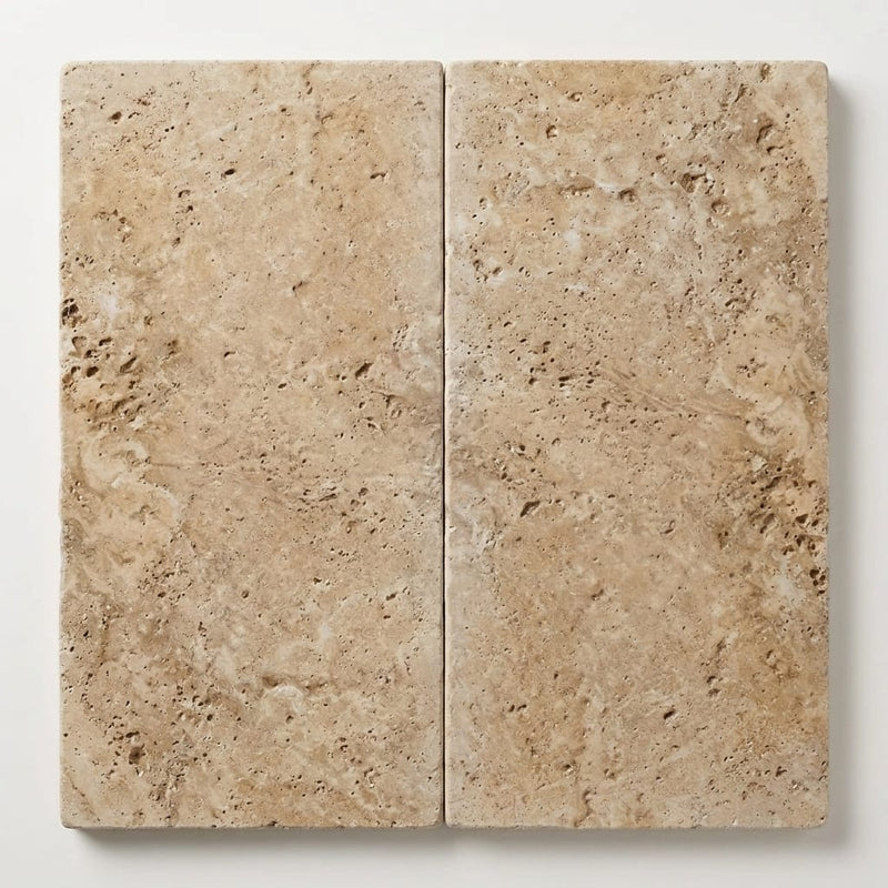 Durango 12x24 3cm Tumbled Eased Edge Travertine Pool Coping close-up