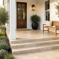 Durango 12x24 Pool Coping 5cm Eased Edge Travertine Paver — Front Yard front porch