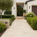 Durango 12x24 Pool Coping 5cm Eased Edge Travertine Paver — Front Yard walkway