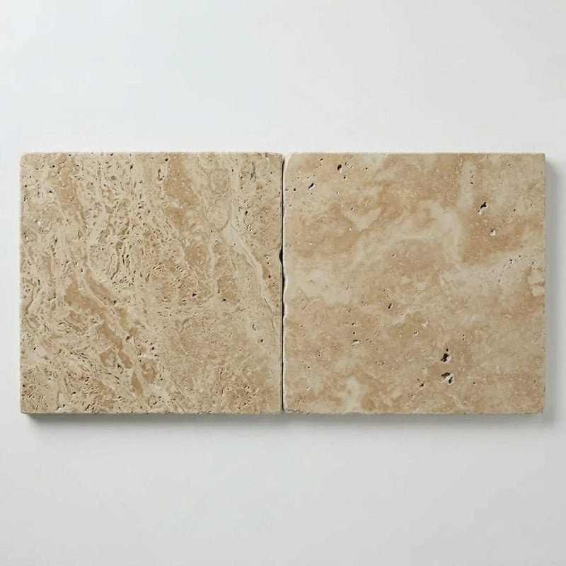 Durango 24x24 3cm Brushed & Lightly Chiseled Travertine Paver close-up