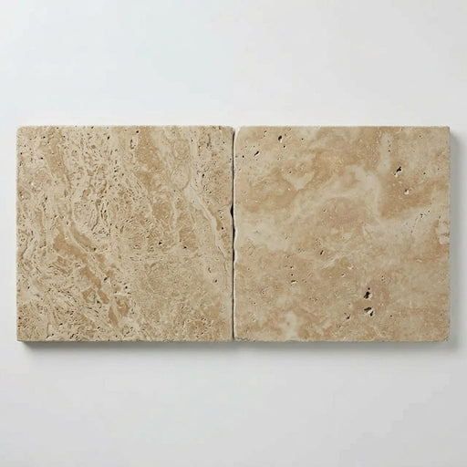 Durango 24x24 3cm Brushed & Lightly Chiseled Travertine Paver close-up