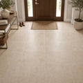 Durango Cream 18x18 Honed-Filled Travertine Tile — Foyer floor
