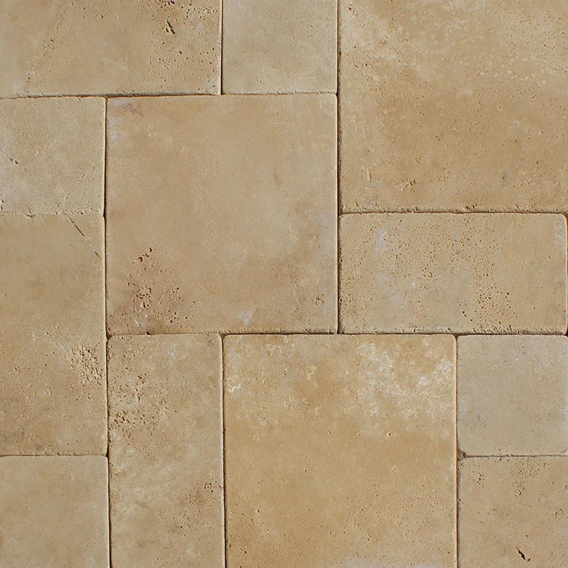 Durango Cream Pattern Tumbled Travertine Paver