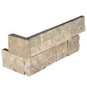 Durango Cream 6x12 Corner Splitface Travertine Ledger Stone