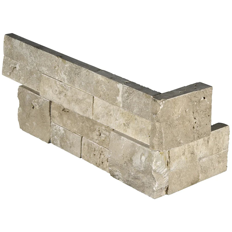 Rockmount Durango Cream 6x12 Corner Splitface Travertine Ledger Stone