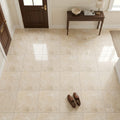 Durango / Paredon (Mexican) - Cross Cut Durango Travertine 12x12 Filled & Honed Travertine Tile — Foyer floor