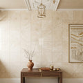 Durango / Paredon (Mexican) - Cross Cut Durango Travertine 12x12 Filled & Honed Travertine Tile — Hallway floor