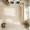 Durango / Paredon (Mexican) - Cross Cut Durango Travertine 12x12 Filled & Honed Travertine Tile — Laundry Room floor