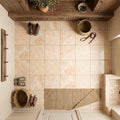Durango / Paredon (Mexican) - Cross Cut Durango Travertine 12x12 Tumbled Travertine Tile — Mudroom floor