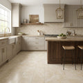 Durango / Paredon (Mexican) - Cross Cut Durango Travertine 12x24 Filled & Honed Travertine Tile — Kitchen floor