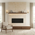 Durango / Paredon (Mexican) - Cross Cut Durango Travertine 12x24 Filled & Honed Travertine Tile — Living Room fireplace surround