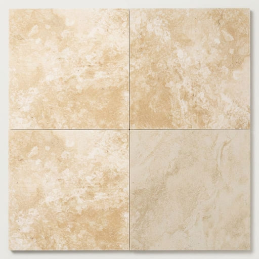 Durango / Paredon (Mexican) - Cross Cut Durango Travertine 16x16 Filled & Honed Travertine Tile close-up