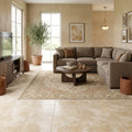 Durango / Paredon (Mexican) - Cross Cut Durango Travertine 16x16 Filled & Honed Travertine Tile — Family Room floor