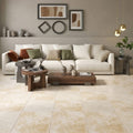 Durango / Paredon (Mexican) - Cross Cut Durango Travertine 16x16 Filled & Honed Travertine Tile — Living Room floor