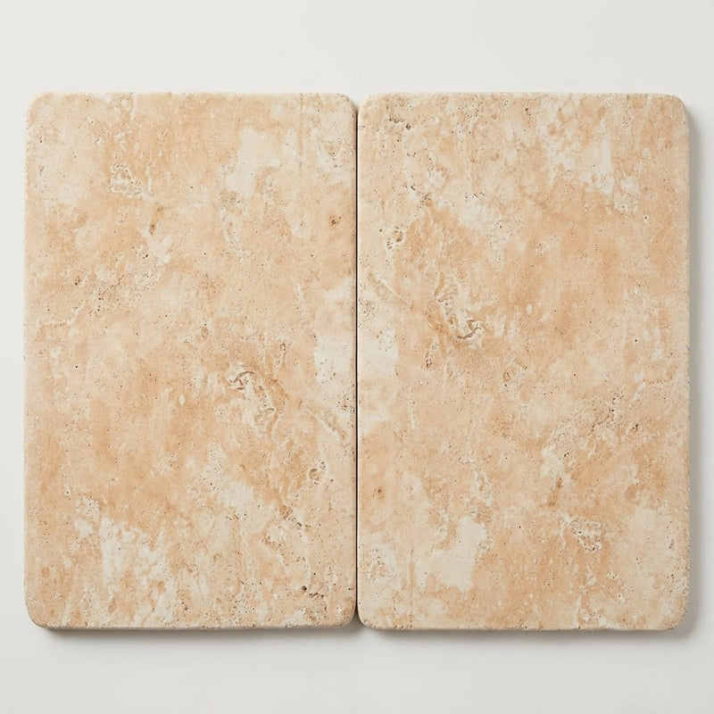 Durango / Paredon (Mexican) - Cross Cut Durango Travertine 16x24 Tumbled Travertine Tile close-up