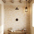 Durango / Paredon (Mexican) - Cross Cut Durango Travertine 2x2 Tumbled Travertine Mosaic — Spa spa interior