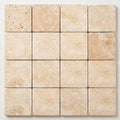 Durango / Paredon (Mexican) - Cross Cut Durango Travertine 4x4 Tumbled Travertine Tile close-up
