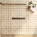 Durango / Paredon (Mexican) - Cross Cut Durango Travertine 5/8x5/8 Tumbled Travertine Mosaic — Bathroom shower floor