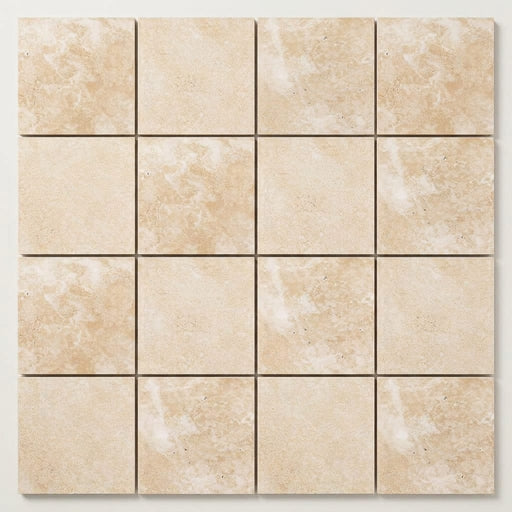 Durango / Paredon (Mexican) - Cross Cut Durango Travertine 6x6 Filled & Honed Travertine Tile close-up