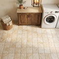 Durango / Paredon (Mexican) - Cross Cut Durango Travertine 6x6 Tumbled Travertine Tile — Laundry Room floor