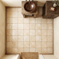 Durango / Paredon (Mexican) - Cross Cut Durango Travertine 6x6 Tumbled Travertine Tile — Powder Room floor