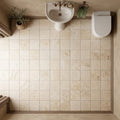 Durango / Paredon (Mexican) - Cross Cut Durango Travertine 8x8 Tumbled Travertine Tile — Powder Room floor